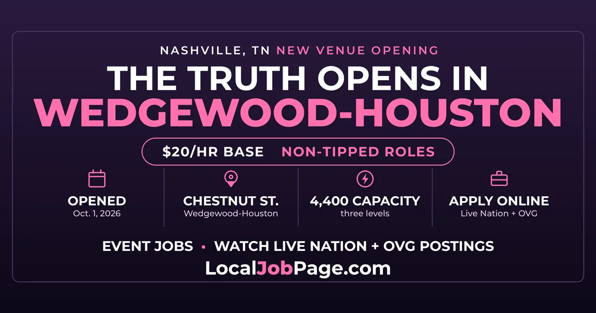 The Truth Opens in Wedgewood-Houston With Event Jobs Starting at $20